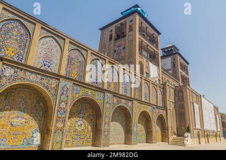 Bâtiment Shams OL-Emareh dans le palais de Golestan à Téhéran, capitale de l'Iran. Banque D'Images