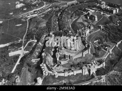 Château de Douvres, Kent - vue aérienne. Banque D'Images