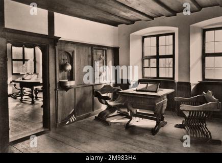 Albrecht Durer's House, Nurnberg, Allemagne - 1st étages, petite chambre Banque D'Images