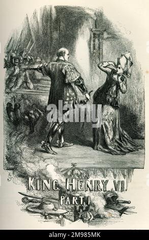 Henry VI partie I - page de titre - Talbot et la Comtesse d'Auvergne. Banque D'Images