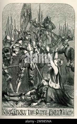 Henry VI partie III - page de titre - la reine Margaret déplore la mort de son fils, le Prince Edward. Banque D'Images