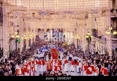 Traditionnelle procession Pasqua de Pâques à Ispica, Sicile, Italie Banque D'Images