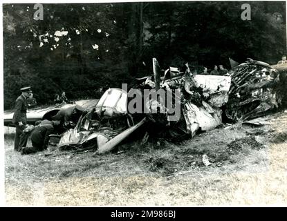 Junkers JU88 abattu à Belmont, Gloucestershire, le 27 juillet 1940. Banque D'Images