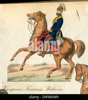 Rebuts militaires allemands -- Prince héritier Friedrich Wilhelm (1831-1888), plus tard empereur allemand, Friedrich III, pour 99 jours en 1888. Banque D'Images