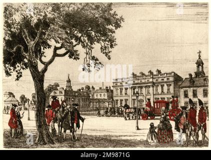 Buckingham House (plus tard le palais), St James's Park, Londres -- il a été construit par le duc de Buckingham en 1703. Banque D'Images