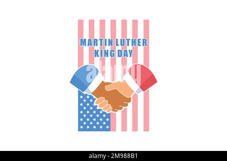 Martin Luther King Day, poignée de main en l'honneur, illustration moderne à vecteur plat Illustration de Vecteur