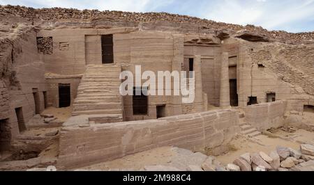 Tombeau de nobles Aswan, Égypte Banque D'Images