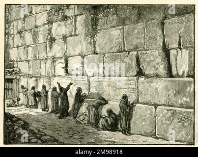 Le Mur des lamentations, Jérusalem. Banque D'Images