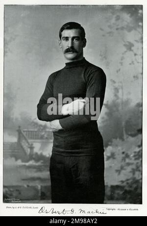 Osbert Gadesden Mackie (1869-1927), joueur de rugby anglais et prêtre anglican. Il joue au rugby pour Wakefield Trinity, Cambridge University, Yorkshire, Barbarians, British Isles XV et Angleterre. Banque D'Images