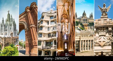 Collage des sites de Barcelone Banque D'Images