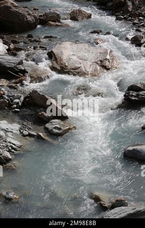 Torrent. Miage. Les Contamines-Montjoie. Haute-Savoie. Auvergne-Rhône-Alpes. France. Europe. Banque D'Images