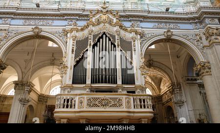 Modica, Sicile. Le savoir-faire incroyable de l'orgue à pipe à la cathédrale de Saint George. Banque D'Images