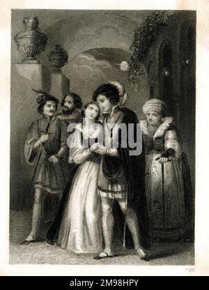 Scène de Roméo et Juliette de Shakespeare. Banque D'Images