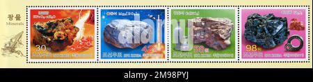 2011 jeu de timbres de la Corée du Nord. Minéraux. Banque D'Images