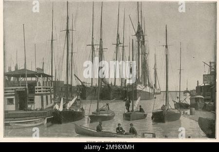 Le port, les quais et les débarquements, la rivière Calumet, Chicago, Illinois, ÉTATS-UNIS. Banque D'Images