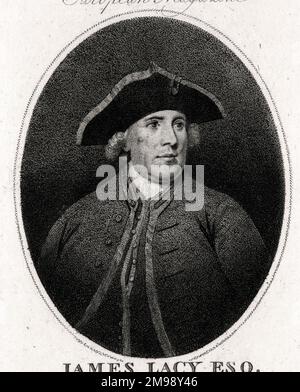 James Lacy, gérant (breveté) du Théâtre Royal, Drury Lane, Londres jusqu'à sa mort en 1774, en partenariat avec l'acteur David Garrick. Banque D'Images