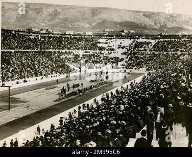 Athlétisme Intercalated Games, Athènes, Grèce - scène à l'intérieur du stade. Banque D'Images