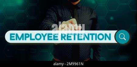 Légende présentant la rétention des employés. Aperçu de l'entreprise méthode de recrutement interne employée par les organisations Banque D'Images