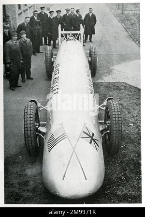 The Silver Bullet, considéré comme ayant une rationalisation parfaite mais sans succès dans les tentatives de record de vitesse de Land à Daytona, États-Unis. Banque D'Images