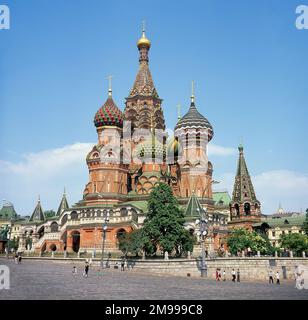 Cathédrale et Kremlin de Saint-Basile, place Rouge, Moscou, quartier central, Russie Banque D'Images