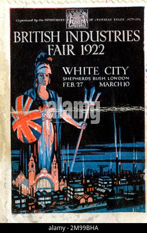 Cendrillon Stamp, British Industries Fair, White City, Londres, du 27 février au 10 mars 1922. Banque D'Images