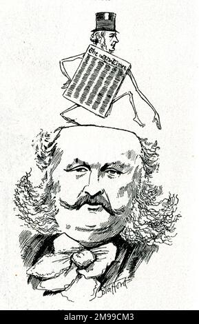 Caricature, Henri Georges Stephane Adolphe Opper de Blowitz (1825-1903), correspondant du Times à Paris et journaliste de Bohême. Banque D'Images