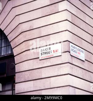 Londres - signalisation routière, à l'angle de Baker Street et Marylebone Road, Cité de Westminster, NW1 Banque D'Images