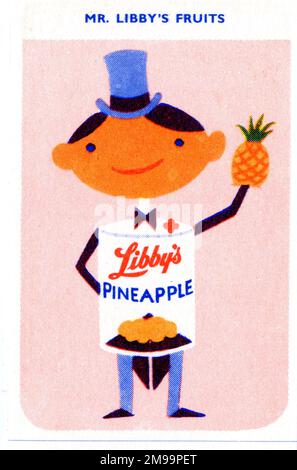 Libby's Happy Families Card Game, fruits de M. Libby - ananas. Banque D'Images