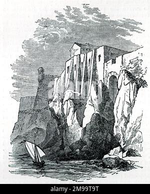 Fort Royal, célèbre forteresse sur l'Ile Sainte-Marguerite, près de Cannes, au sud de la France, associé au soi-disant Homme dans le masque de fer, dont l'identité reste un mystère. Banque D'Images