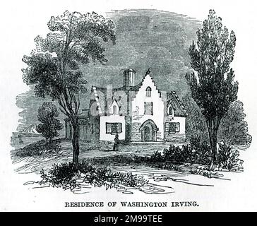 Sunnyside, Tarrytown, New York, États-Unis, domicile de l'écrivain Washington Irving. Banque D'Images