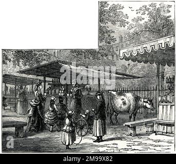 Milk stands à St James's Park, Londres. Banque D'Images