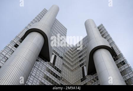 Munich, Allemagne. 17th janvier 2023. Le bâtiment administratif d'HypoVereinsbank (Tour HVB). Credit: Sven Hoppe/dpa/Alay Live News Banque D'Images