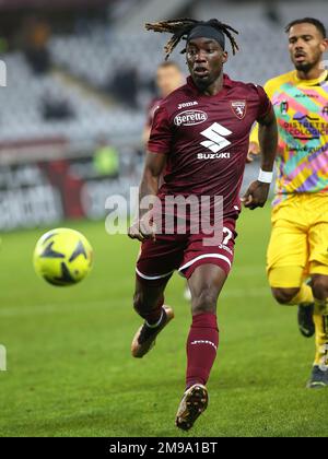 Turin, Italie. 15th janvier 2023. Yann Karamoh (Torino FC) pendant le Torino FC vs Spezia Calcio, football italien série A match à Turin, Italie, 15 janvier 2023 crédit: Agence de photo indépendante/Alamy Live News Banque D'Images