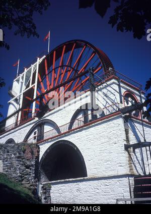 Île de Man, Laxey , grande roue d'eau 'la roue de Laxey' également connue sous le nom de 'Lady Isabella' conçu par Robert Calement. Banque D'Images