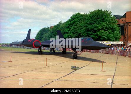 United States Air Force Lockheed SR-71A à la RAF Mildenhall Air Fete de 1987. Banque D'Images