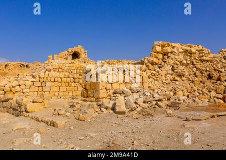 Ruines des croisés Château de Shobak en Jordanie Banque D'Images