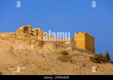 Crusaders Château de Shobak sur la colline, Jordanie Banque D'Images