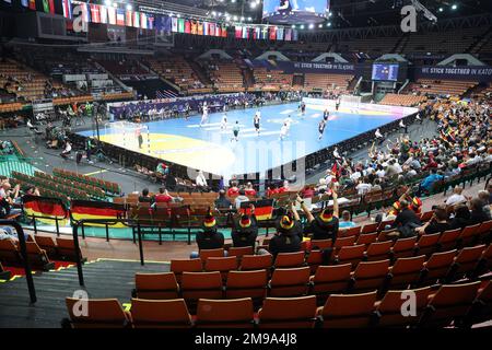 Kattowitz, Pologne. 17th janvier 2023. Handball: Coupe du monde, Algérie - Allemagne, ronde préliminaire, Groupe E, journée de match 3 à Spodek Katowice. Les sièges vides sont visibles dans les supports pendant le match. Credit: Jan Woitas/dpa/Alay Live News Banque D'Images