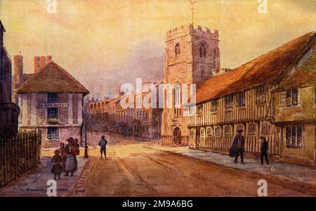 Guild Chapel and Grammar School, Stratford-on-Avon. Banque D'Images