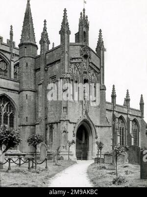 Porche sud de l'église Northleach de St Pierre et St Paul, Northleach, Gloucestershire, Angleterre. Banque D'Images