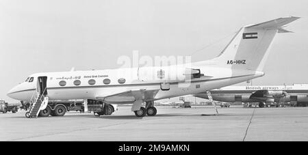 Grumman G-1159 Gulfstream II A6-HHZ (msn 164), du vol présidentiel des Émirats arabes Unis, à l'aéroport de Londres Heathrow. Banque D'Images