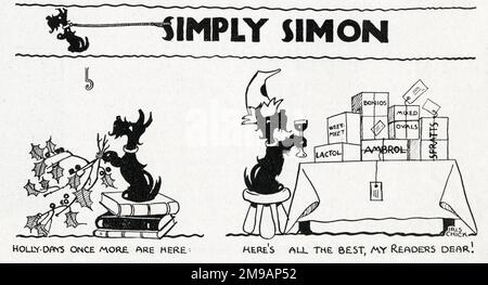 Simply Simon Cartoon Strip par Iris Chick dans Tail-Wagger-Magazine. Banque D'Images