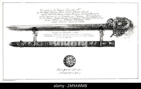 Épée de Charles Edward Stuart, le jeune prétenteur, Bonnie Prince Charlie, Stuart réclamant au trône. Banque D'Images