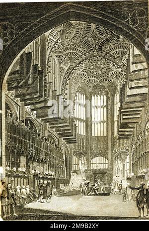 Intérieur de la chapelle Henry VII, Abbaye de Westminster, Londres Banque D'Images