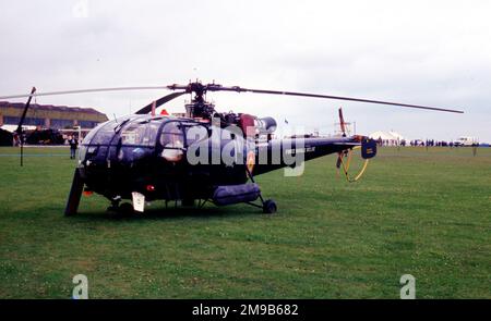 Force Navale Belge - Sud Aviation se.316B Alouette III M-1 / OT-ZPA (msn 1812), à Middle Wallop le 13 juillet 1986. (Force Navale Belge - Marine belge). Banque D'Images