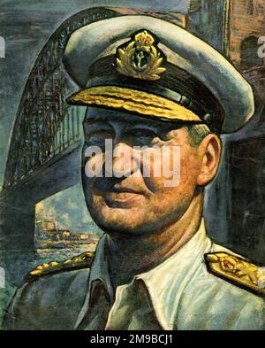 L'amiral Sir Bruce Fraser, commandant en chef de la British Pacific Fleet en WW2, basé à Sydney, en Australie Banque D'Images