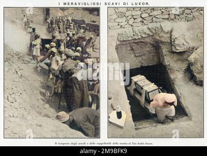 L'excavation de la tombe de Toutankhamen. Banque D'Images