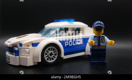 Ensemble de voiture de police LEGO Banque D'Images