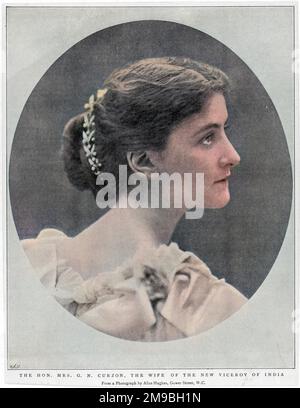 MARY VICTORIA (née Leiter) marchionne CURZON, épouse de George, Viceroy de l'Inde : fille d'un millionnaire américain, belle et favorable à sa carrière. Banque D'Images