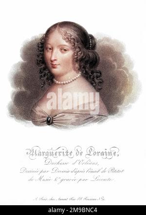 MARGUERITE de Lorraine, fille de François II, duc de Lorraine, épouse de Gaston, duc d'Orléans. Banque D'Images